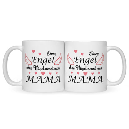 Bedruckte Tasse mit Spruch Engel ohne Flügel