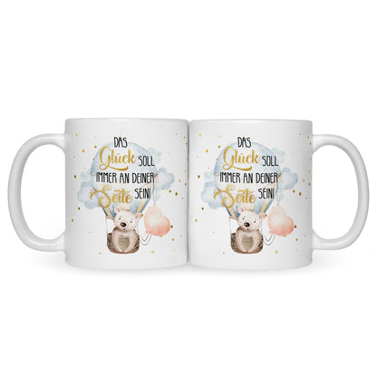 Bedruckte Tasse mit Spruch Glück immer an deiner Seite