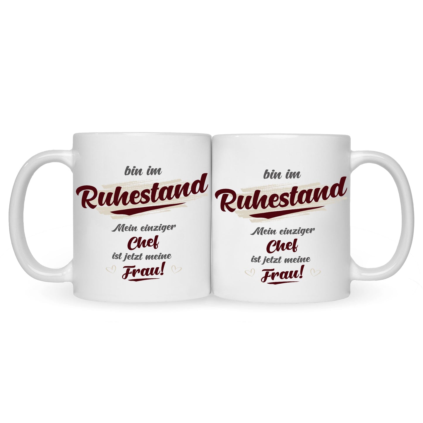 Bedruckte Tasse mit Spruch Bin im Ruhestand