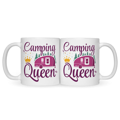 Bedruckte Tasse mit Spruch Camping Queen