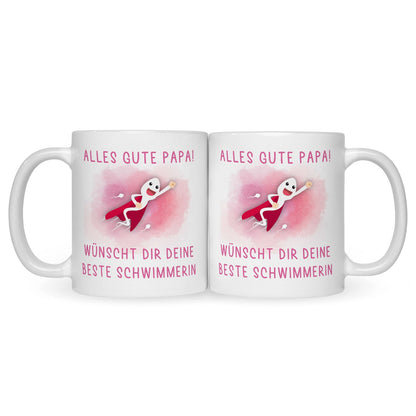 Bedruckte Tasse mit Spruch Bester Schwimmer