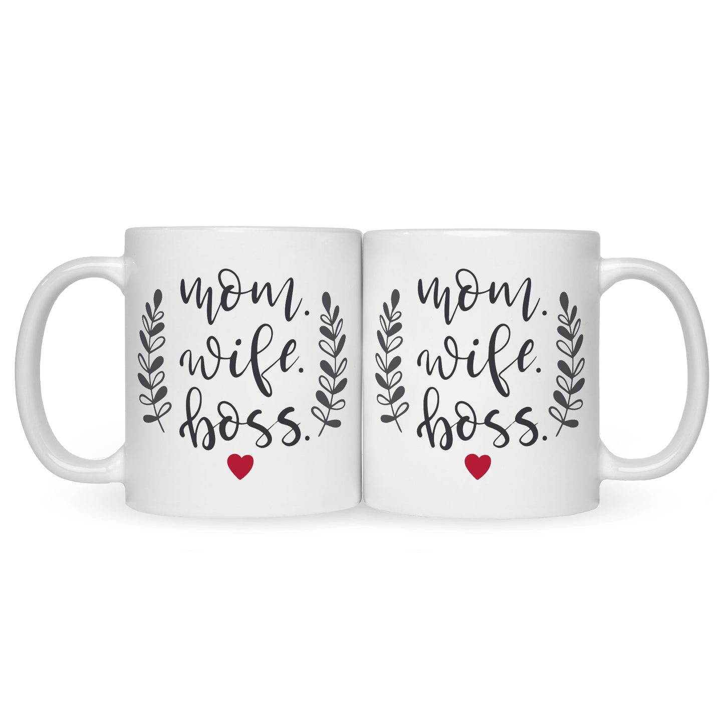 Bedruckte Tasse mit Spruch Mom Wife Boss