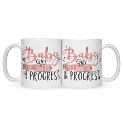 Bedruckte Tasse mit Spruch Baby in Progress