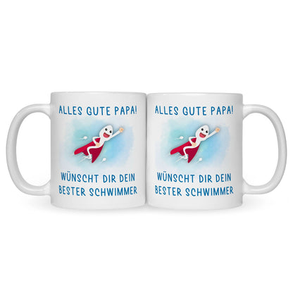 Bedruckte Tasse mit Spruch Bester Schwimmer