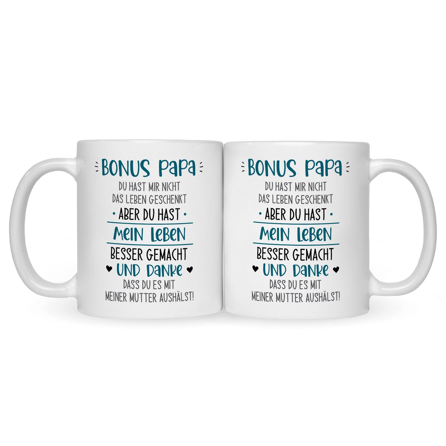 Bedruckte Tasse mit Spruch Bonus Eltern