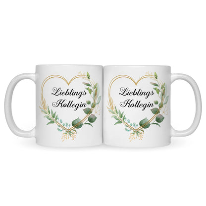 Bedruckte Tasse mit Spruch Lieblingskollegin