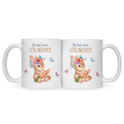 Bedruckte Tasse mit Spruch Lieblingshase
