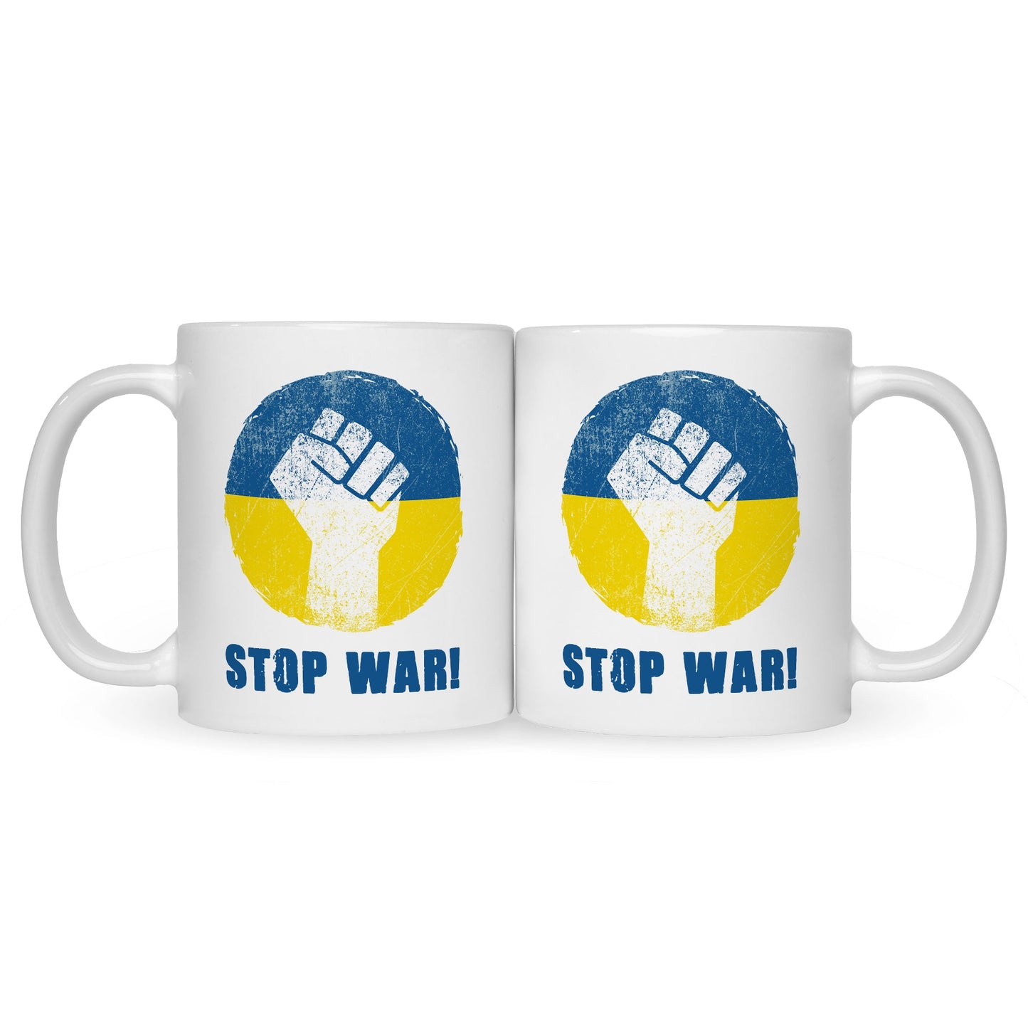 Bedruckte Tasse mit Spruch Stop War Ukraine
