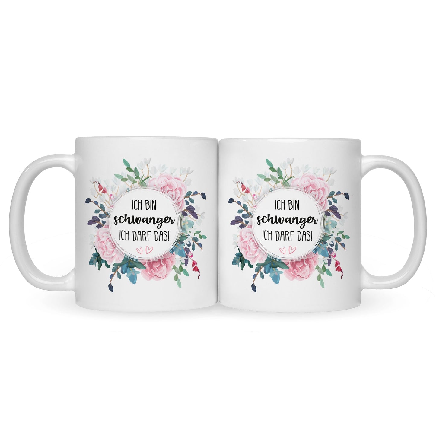 Bedruckte Tasse mit Spruch Ich bin Schwanger ich darf das