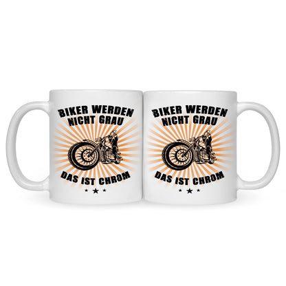 Bedruckte Tasse mit Spruch Biker werden nicht grau