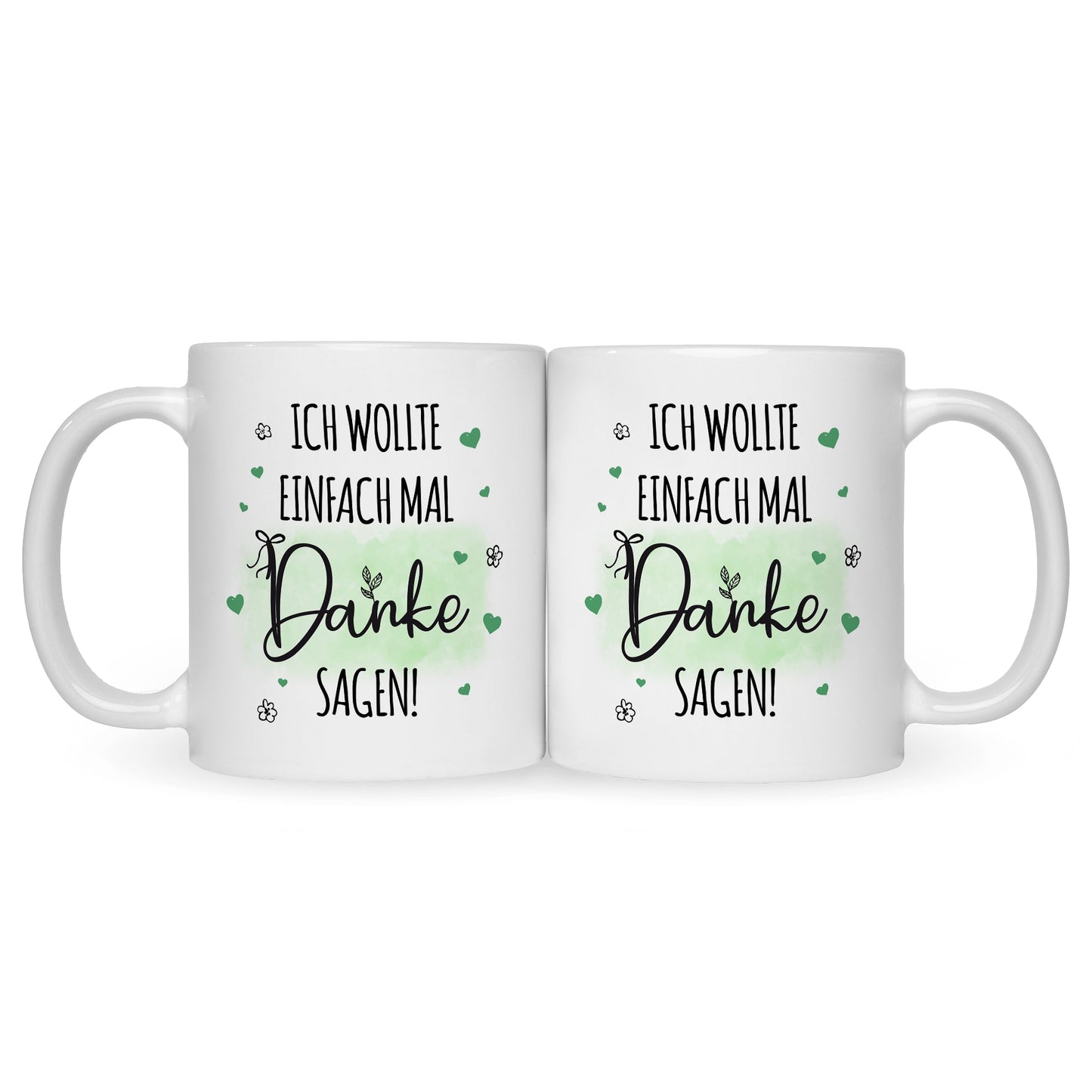 Bedruckte Tasse mit Spruch Wollte einfach mal danke sagen