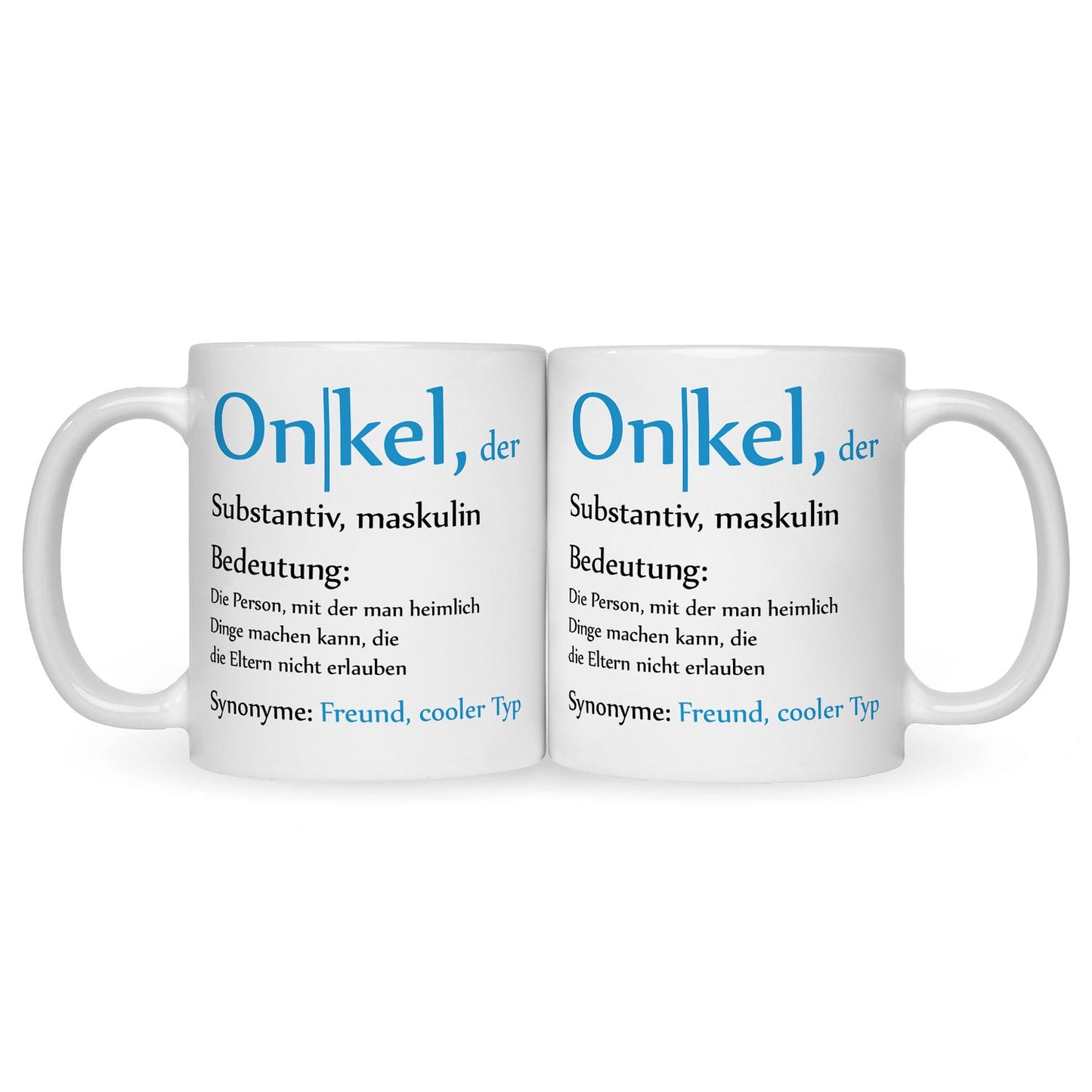 Bedruckte Tasse mit Spruch Onkel Definition