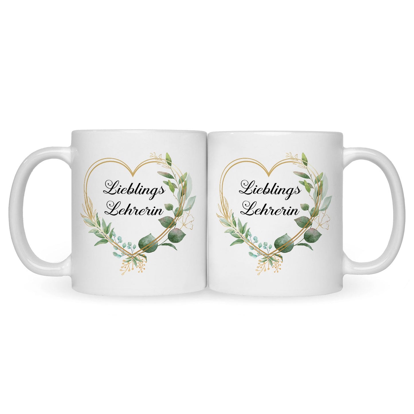 Bedruckte Tasse mit Spruch Lieblingslehrer/Lieblingslehrerin