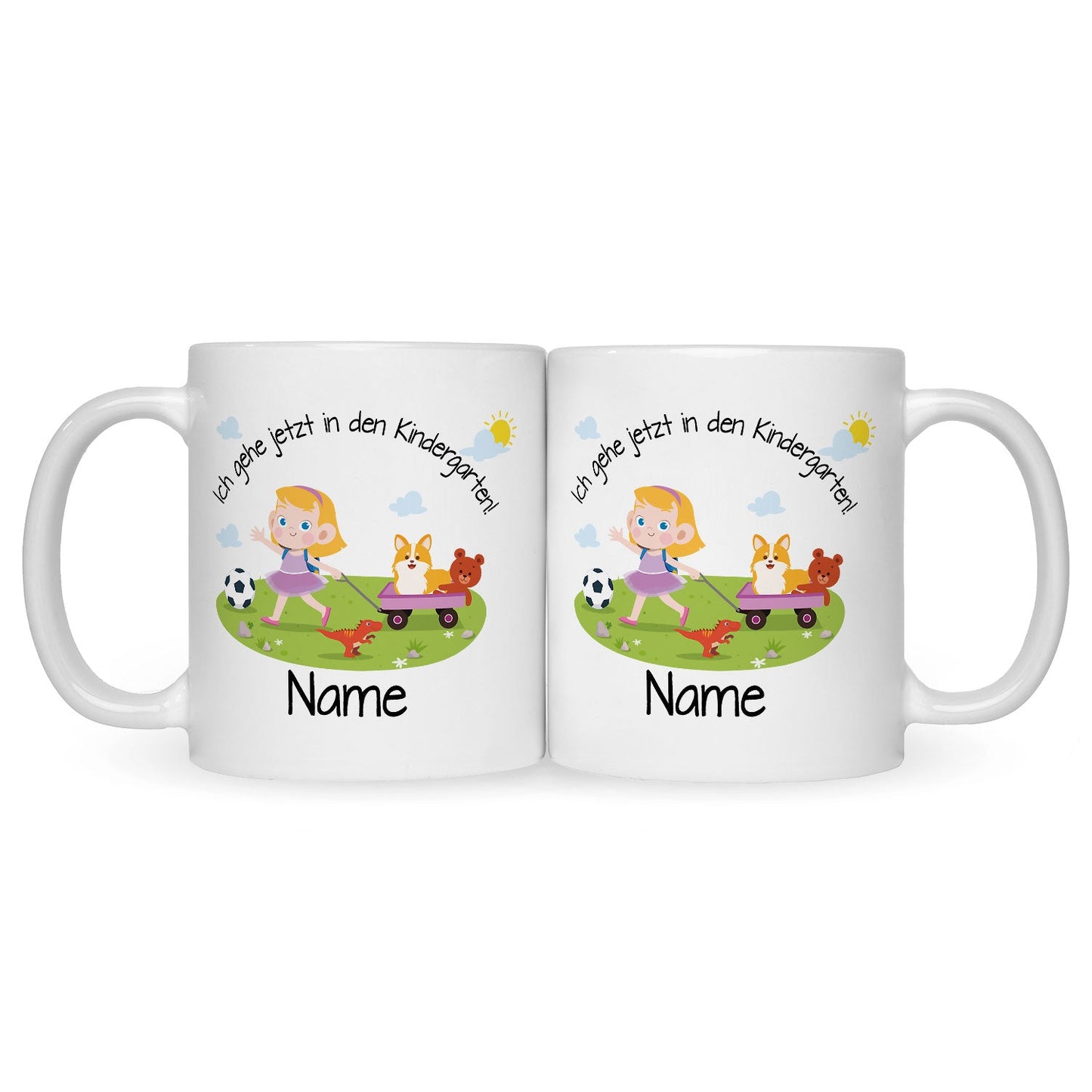 Bedruckte Tasse mit Motiv Ich gehe jetzt in den Kindergarten für Jungen & Mädchen