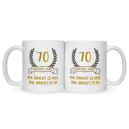 Bedruckte Tasse mit Spruch Knackige Jahre