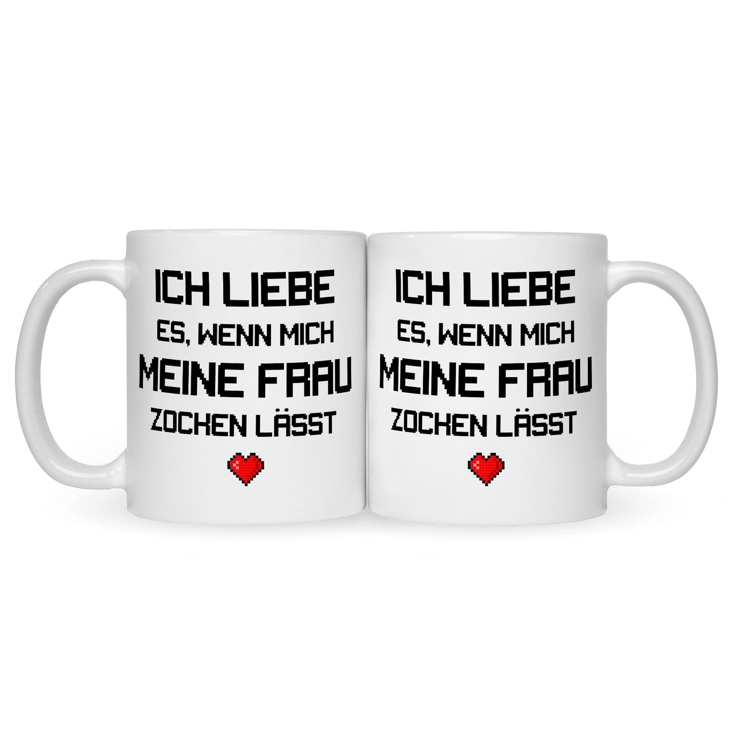 Bedruckte Tasse mit Spruch Ich liebe es wenn mich meine Frau zocken lässt