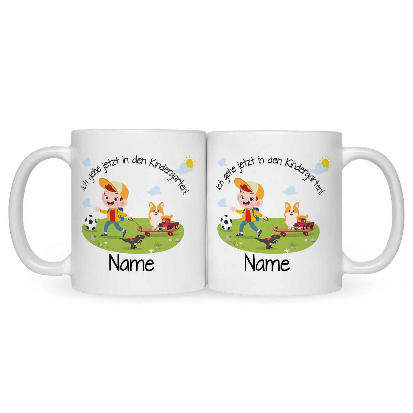 Bedruckte Tasse mit Motiv Ich gehe jetzt in den Kindergarten für Jungen & Mädchen