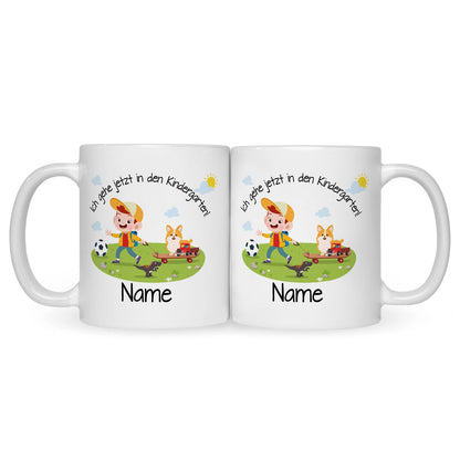 Bedruckte Tasse mit Motiv Ich gehe jetzt in den Kindergarten für Jungen & Mädchen