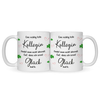 Bedruckte Tasse mit Spruch Tolle Kollegin