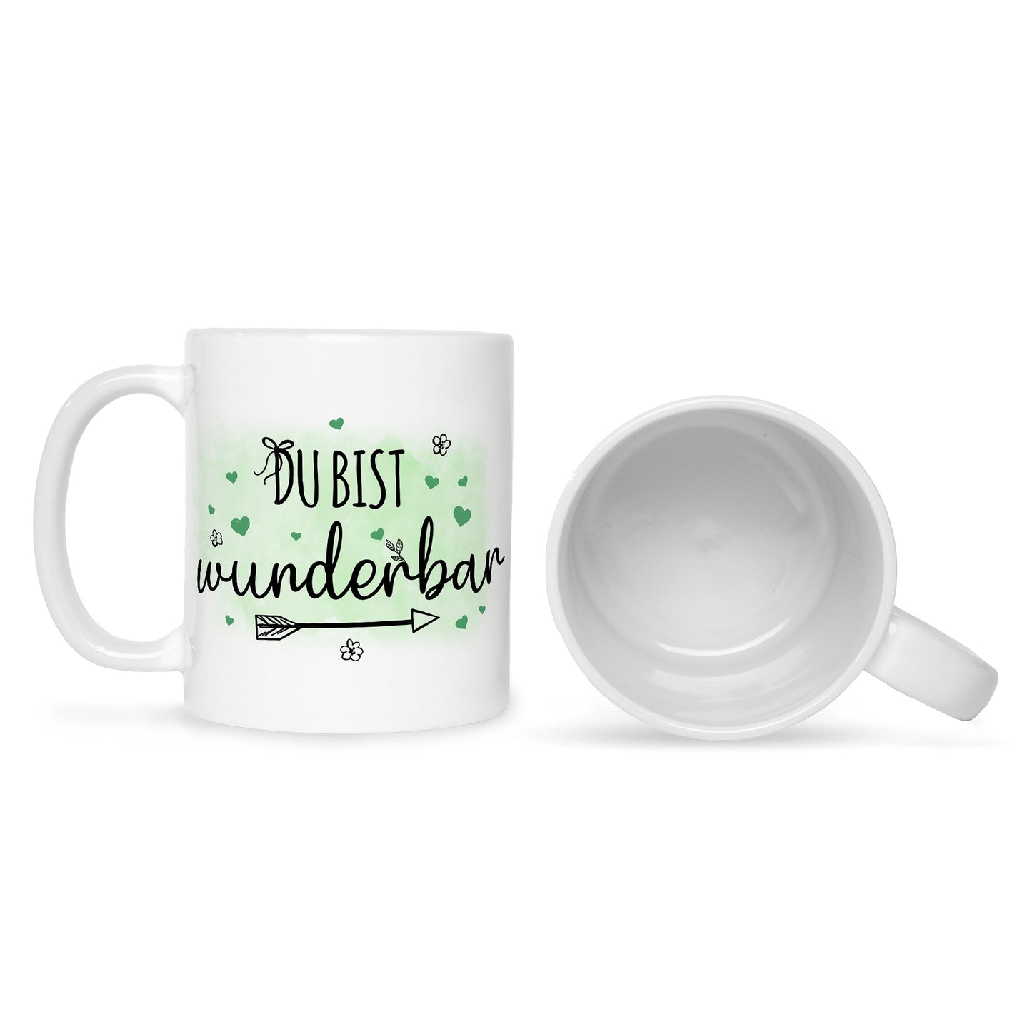 Bedruckte Tasse mit Spruch Du bist wunderbar