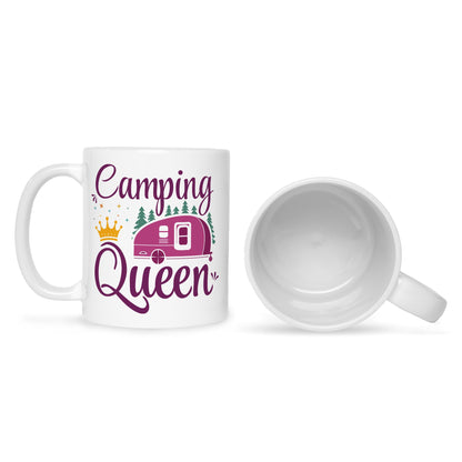 Bedruckte Tasse mit Spruch Camping Queen