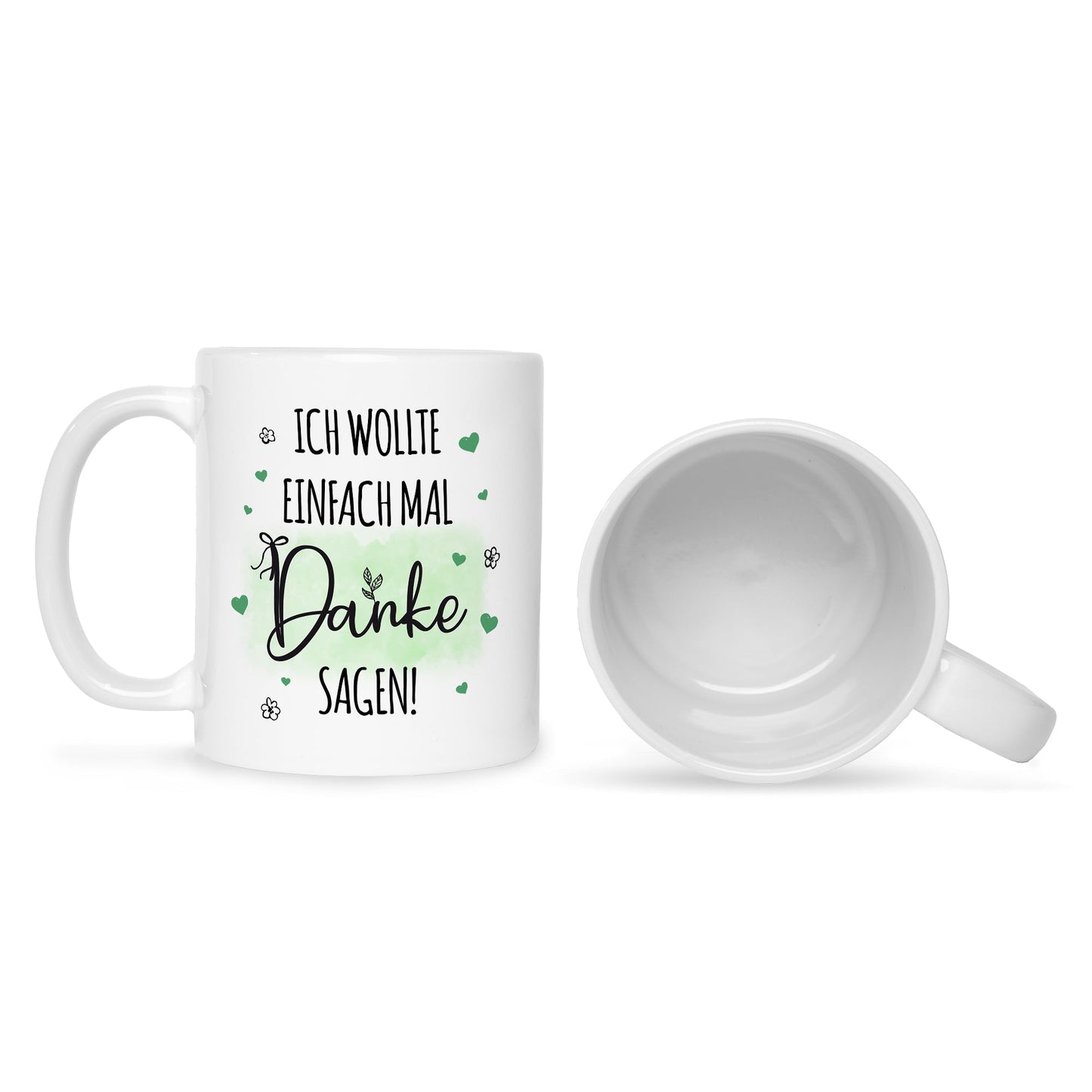 Bedruckte Tasse mit Spruch Wollte einfach mal danke sagen