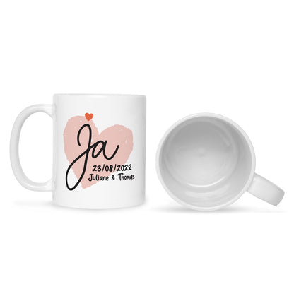 Bedruckte Tasse mit Spruch Wir Sagen Ja