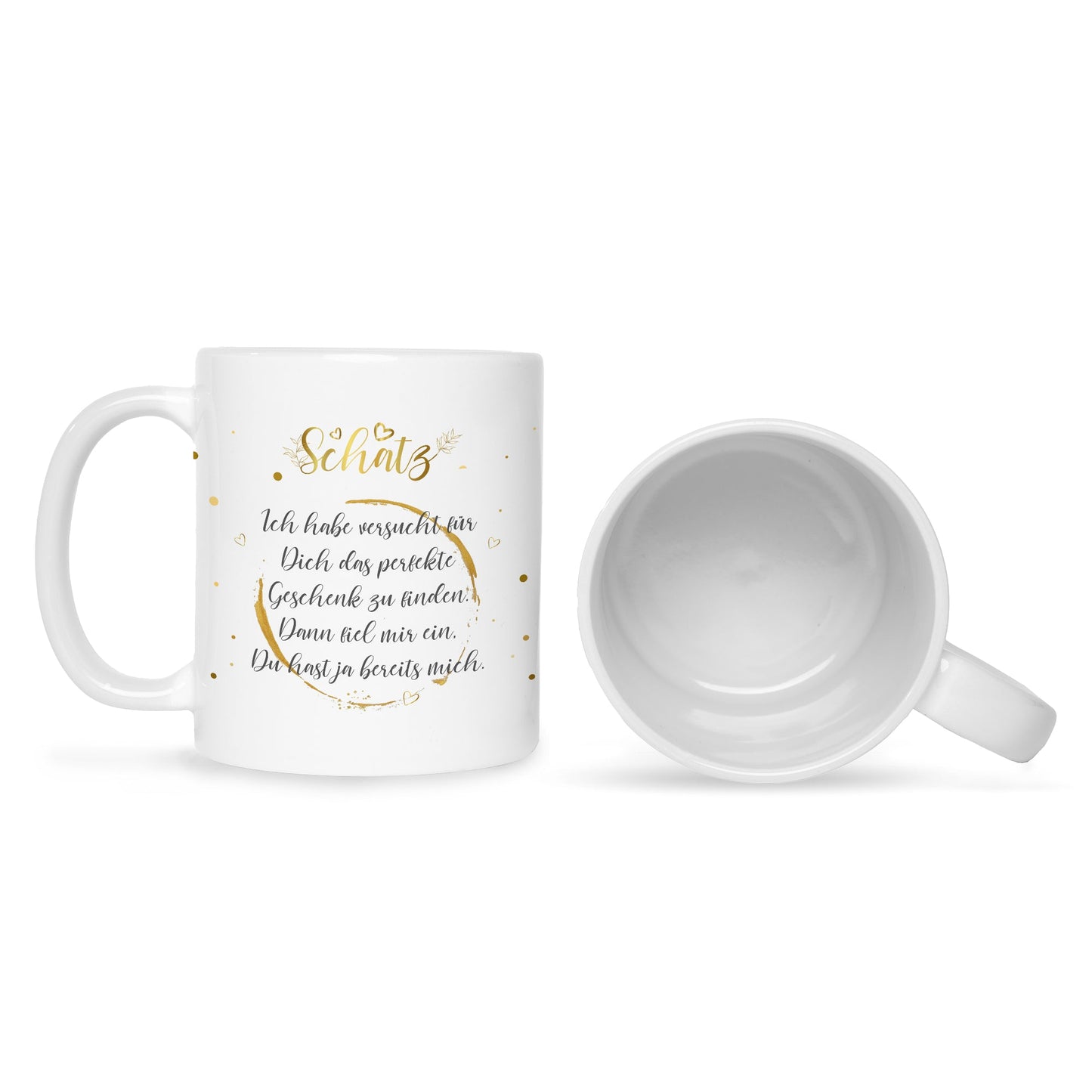 Bedruckte Tasse Schatz Ich habe versucht