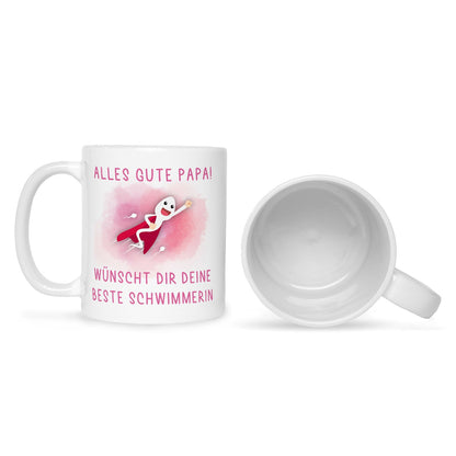Bedruckte Tasse mit Spruch Bester Schwimmer