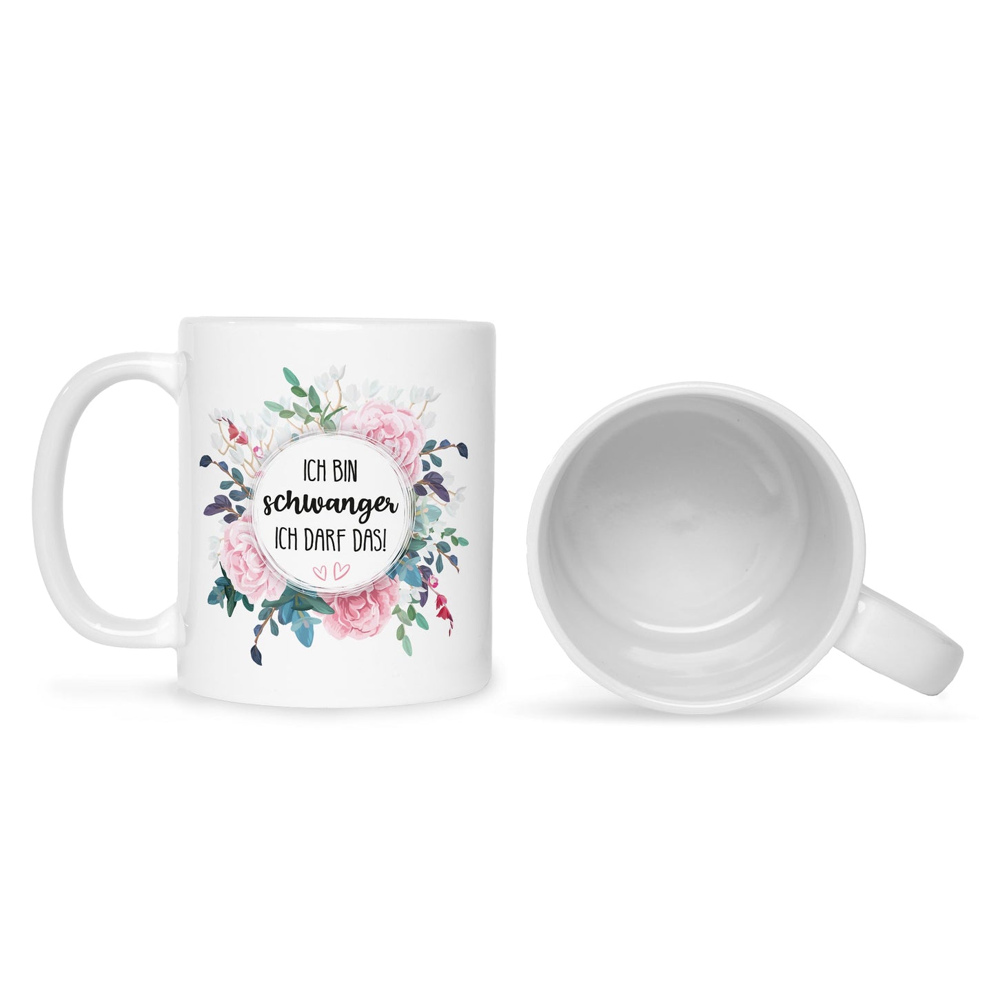 Bedruckte Tasse mit Spruch Ich bin Schwanger ich darf das