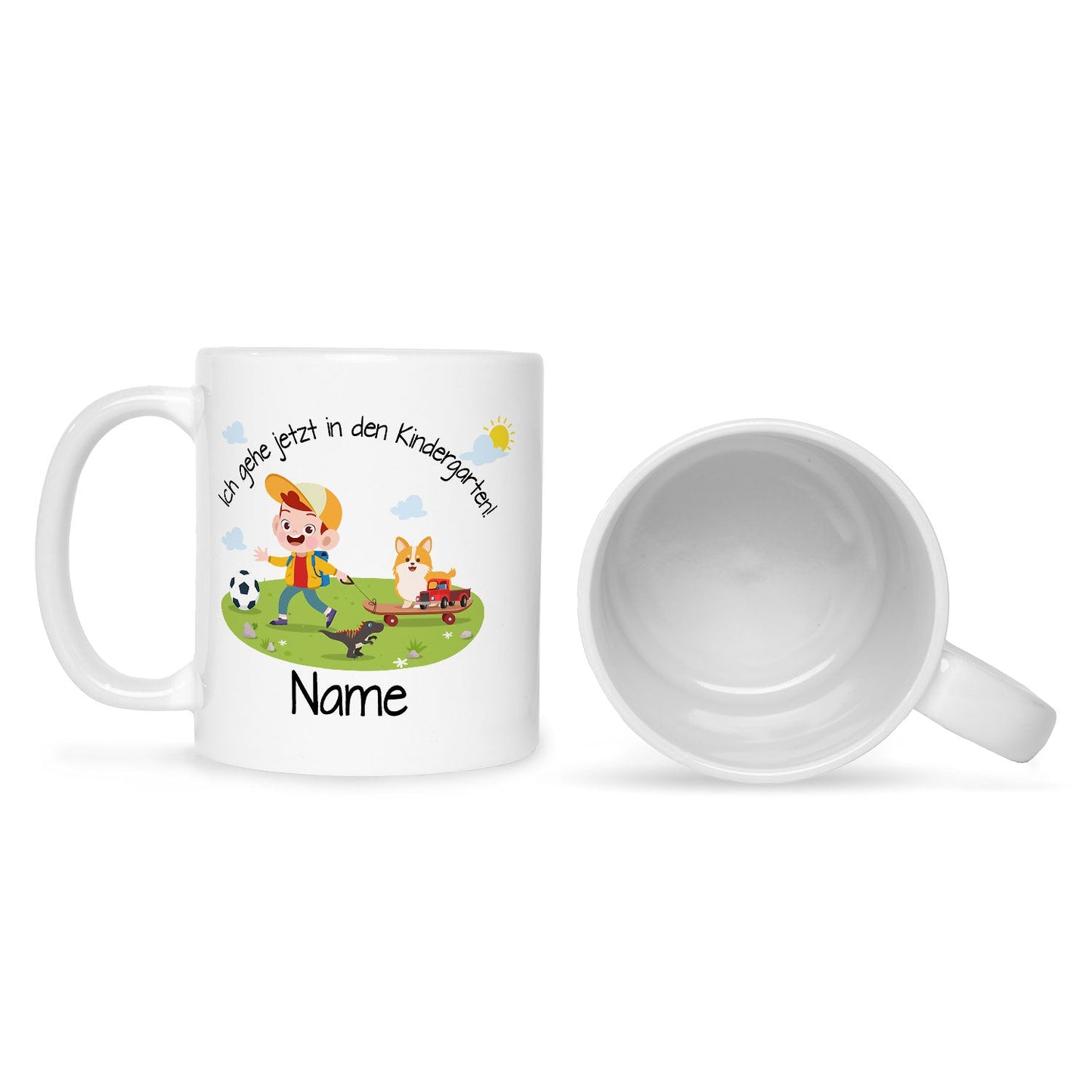 Bedruckte Tasse mit Motiv Ich gehe jetzt in den Kindergarten für Jungen & Mädchen