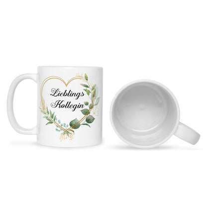 Bedruckte Tasse mit Spruch Lieblingskollegin