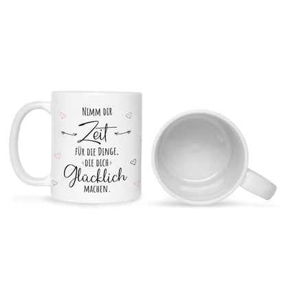 Bedruckte Tasse mit Spruch Nimm dir Zeit