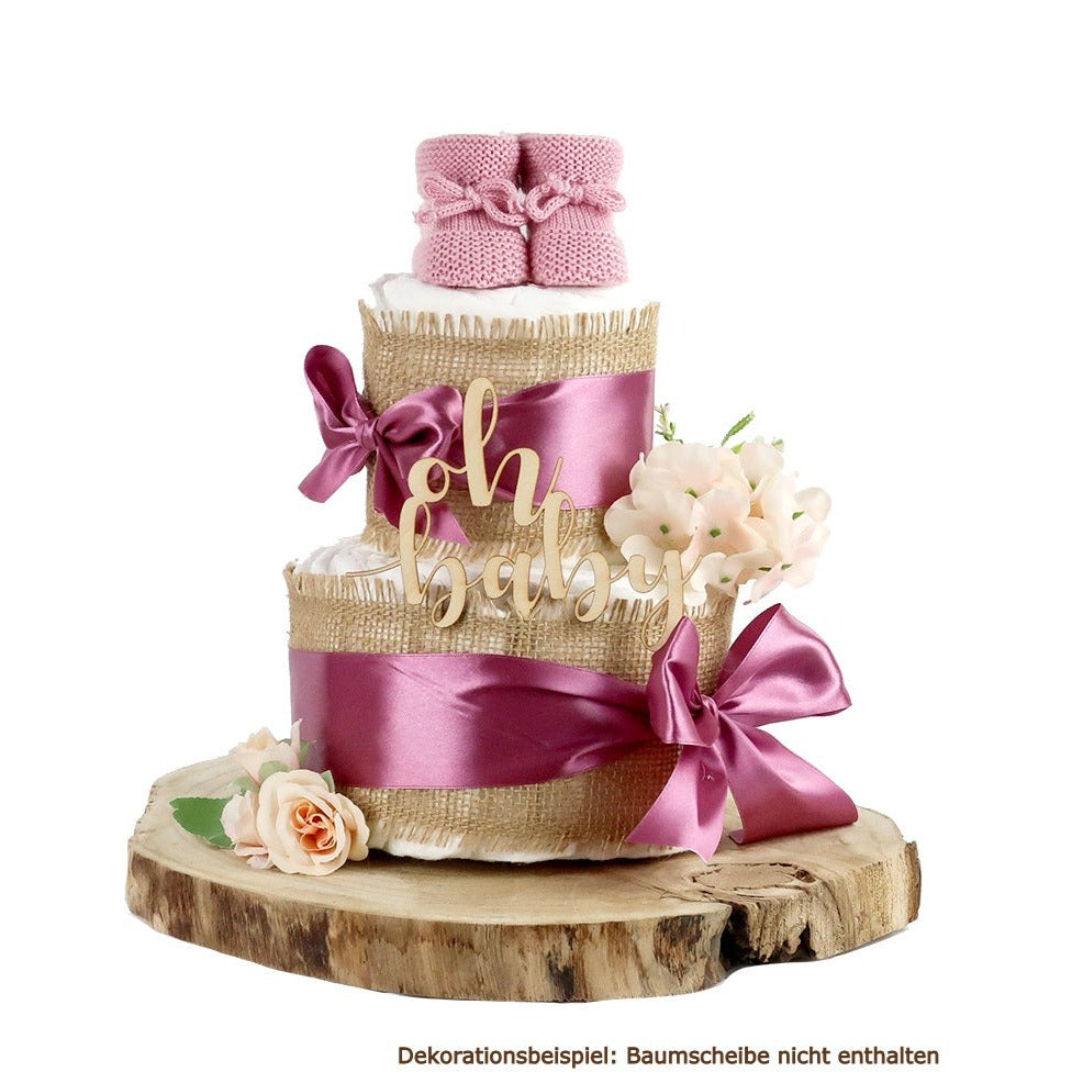 Windeltorte ALLES JUTE zur Geburt Plum