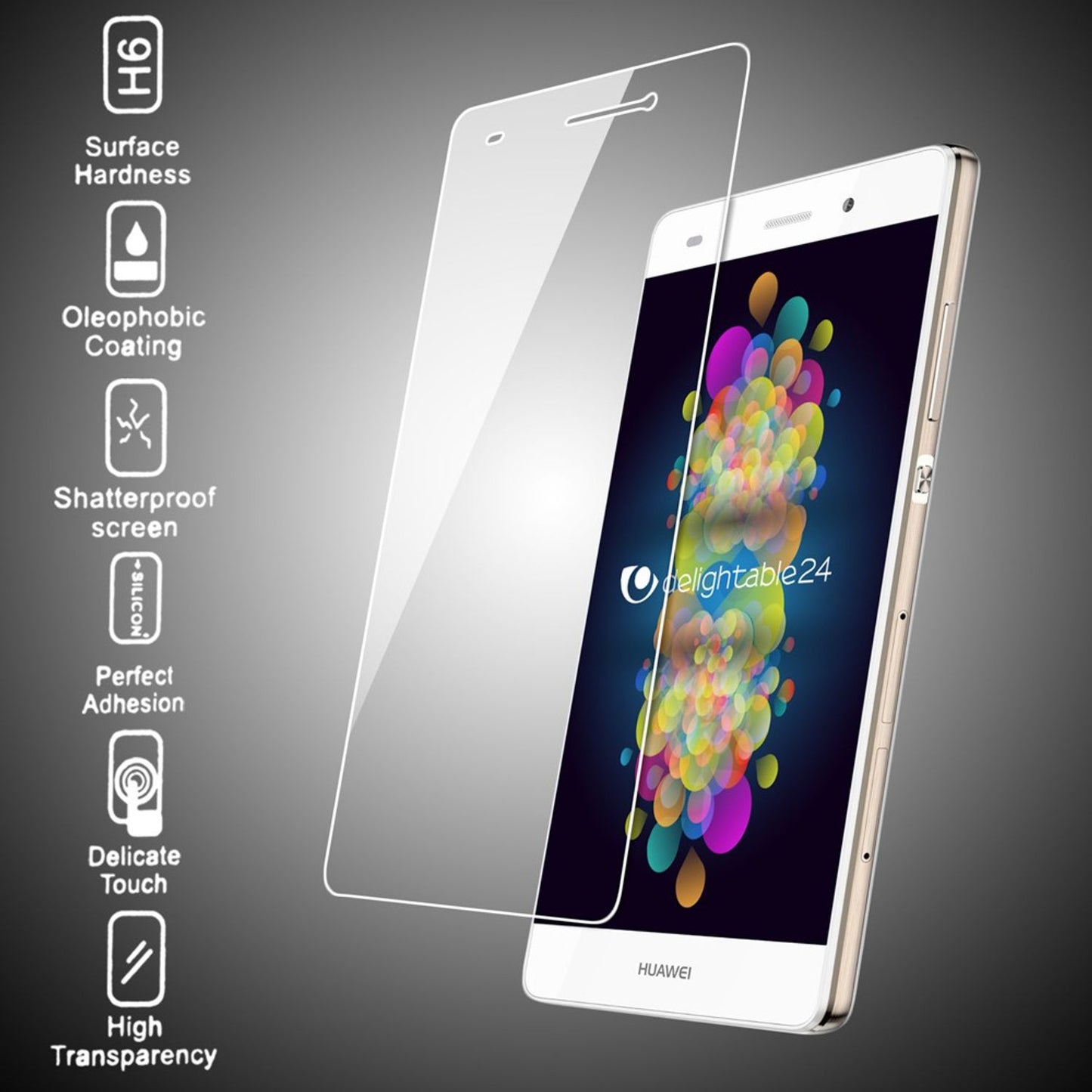 NALIA Schutzglas kompatibel mit Huawei P8 Lite, Full-Cover Displayschutz Handy-Folie, 9H Härte Glas-Schutzfolie Bildschirm-Abdeckung Schutz-Film Phone HD Screen Protector Tempered Glass - Transparent