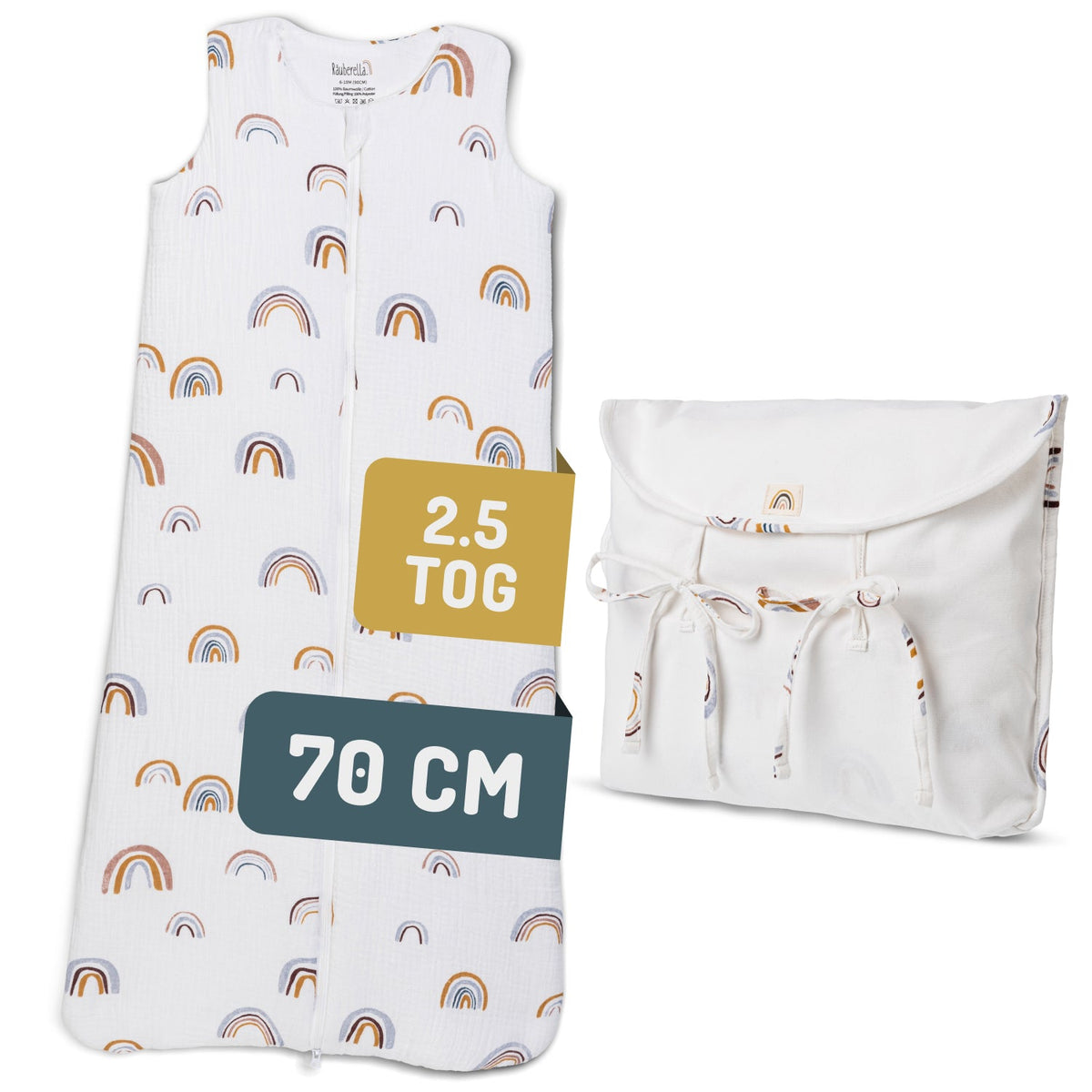 Schlafsack kurzarm Regenbogen