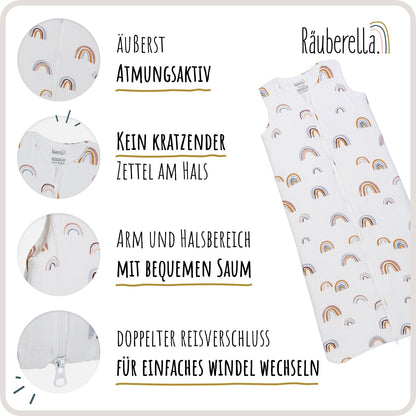 Schlafsack kurzarm Regenbogen
