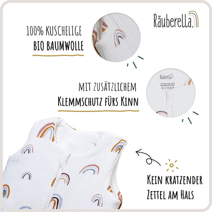 Schlafsack kurzarm Regenbogen