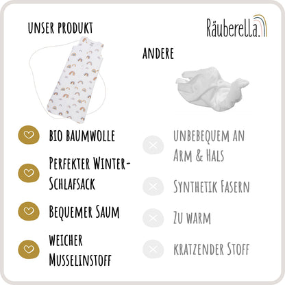 Schlafsack kurzarm Regenbogen
