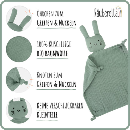 Musselin Schmusetuch Hase Mint