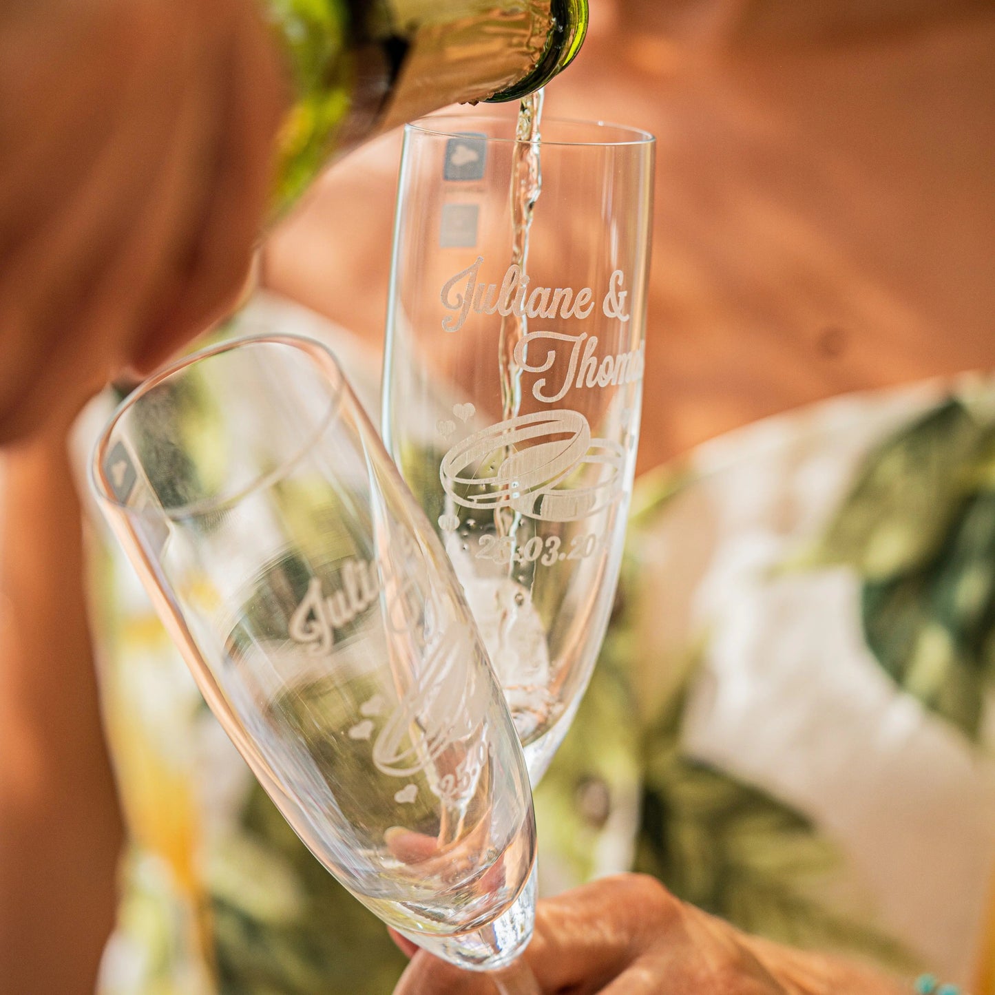 Leonardo Sektgläser mit Gravur im "Wedding" Design als Set