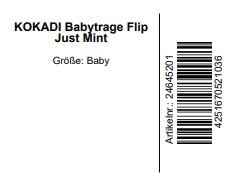 KOKADI Babytrage Flip Just Mint - Babytrage ab Geburt ✓ Ergonomisch ✓ Mitwachsend ✓ Half-Buckle ✓ Bio-Baumwolle ✓ GOTS zertifiziert ✓ GRATIS BeutelGröße: Baby