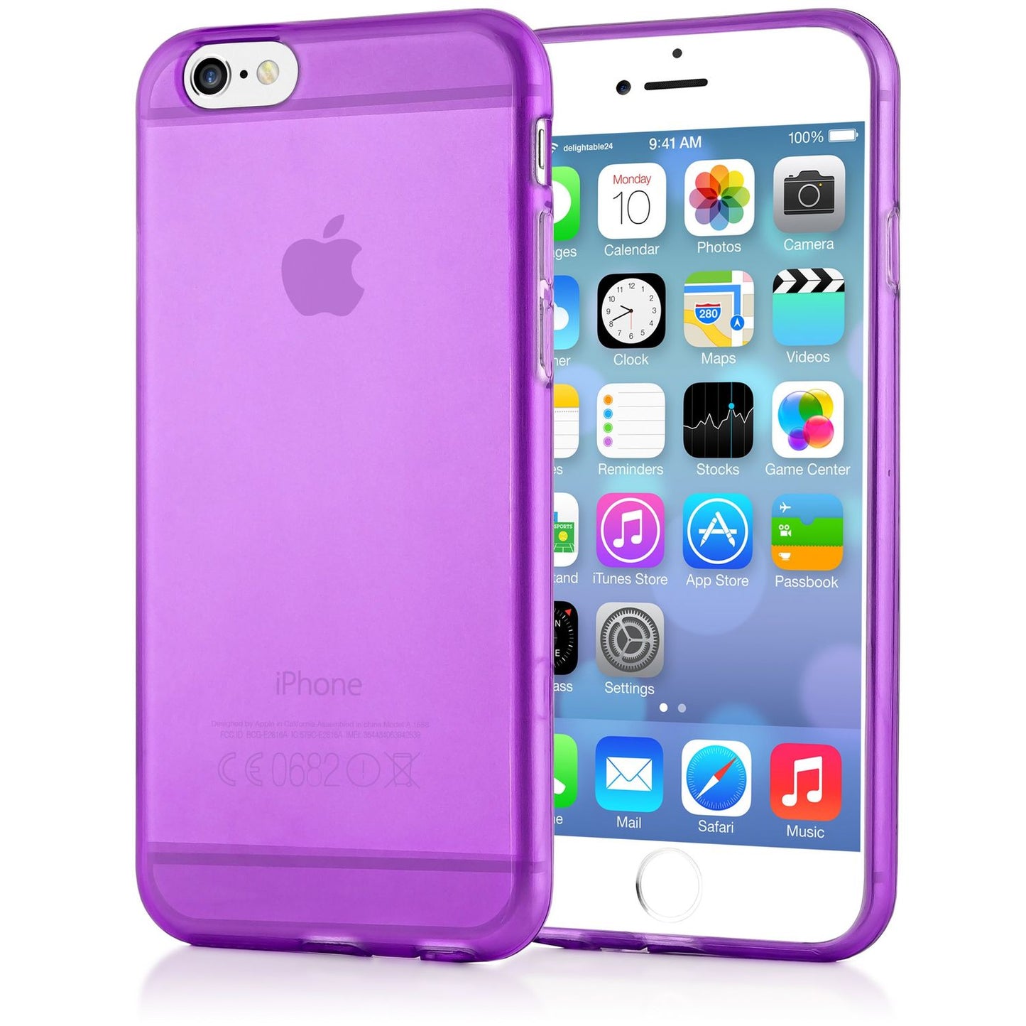NALIA Handyhülle kompatibel mit iPhone 6 6S, Ultra-Slim Silikon Case Crystal Schutz-Hülle Dünn Durchsichtig, Handy-Tasche Etui Telefon-Schale Back-Cover Thin-Fit Smart-Phone Bumper - Lila Transparent