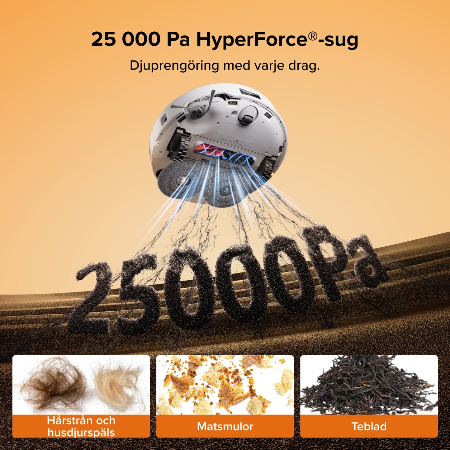Roborock Qrevo Edge 2 - 25.000 Pa HyperForce-Saugkraft und Dual Anti-Tangle System
