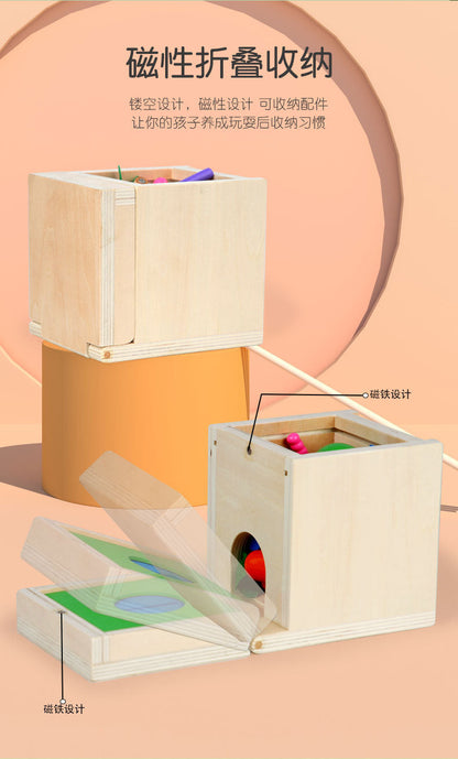 Montessori Holz Lernbox – Multifunktionales Steck- & Formenpuzzle für Kinder