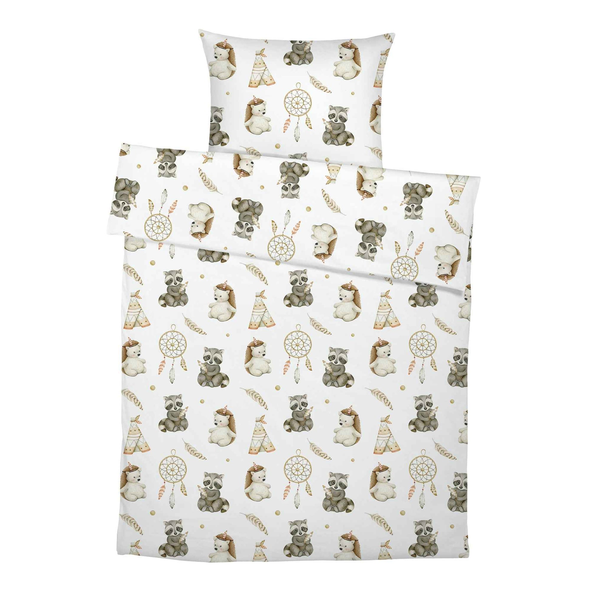 “Igel und Waschbär” Premium Kinderbettwäsche