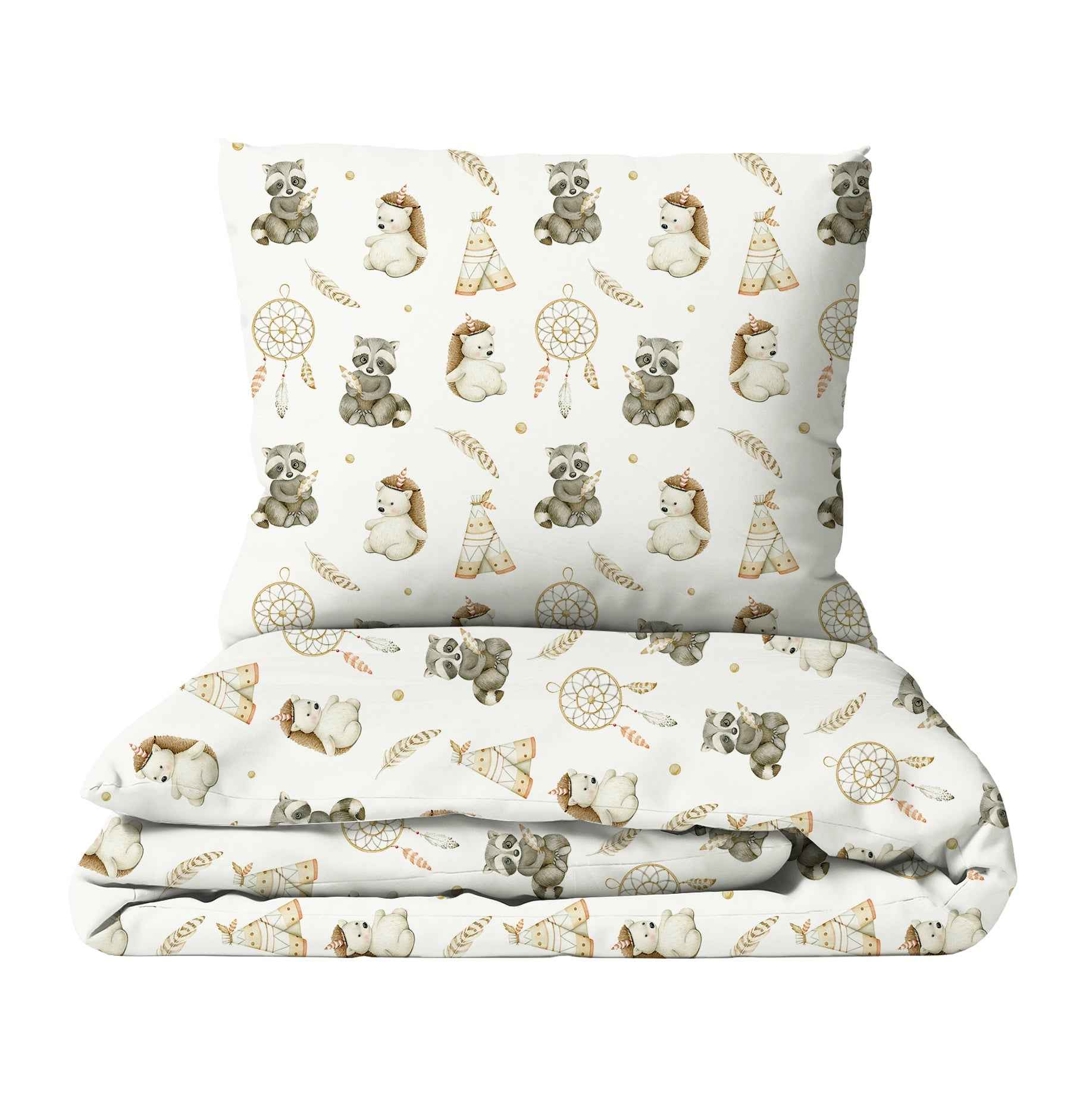 “Igel und Waschbär” Premium Kinderbettwäsche
