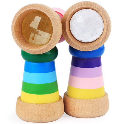 Hölzernes Magisches Kaleidoskop für Kinder - Pädagogisches Lernspiel & kreatives Geschenk