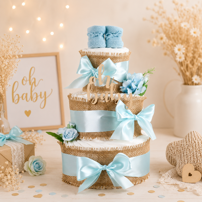 Große Windeltorte Alles Jute  blue