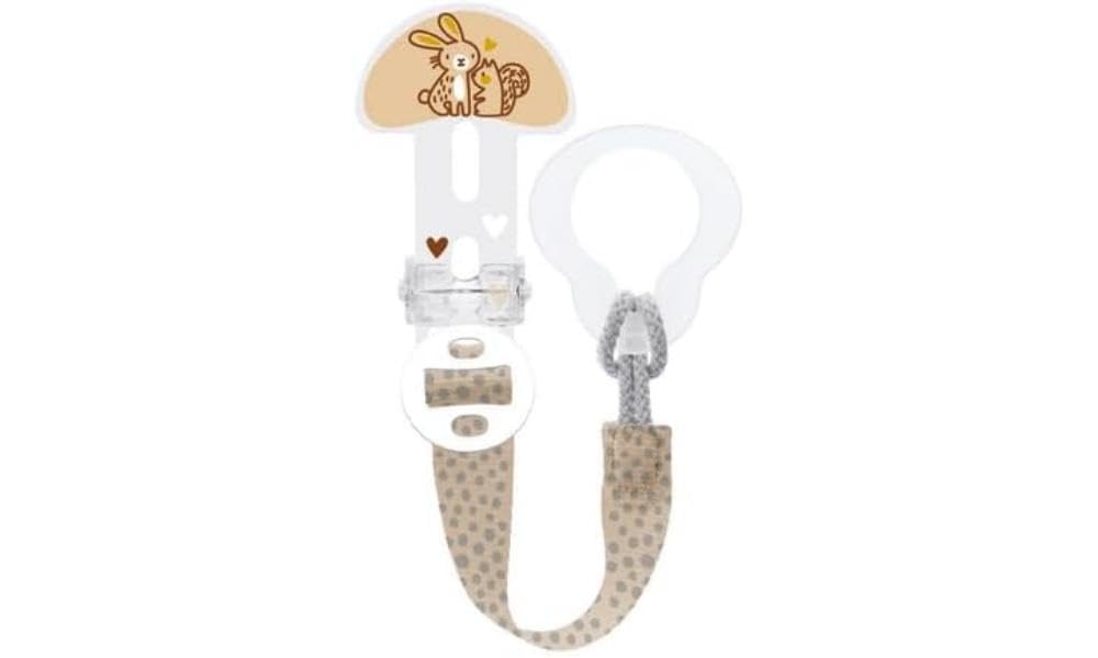 MAM Clip It! & Cover, Kette mit Schnullerbeutel, Neutral